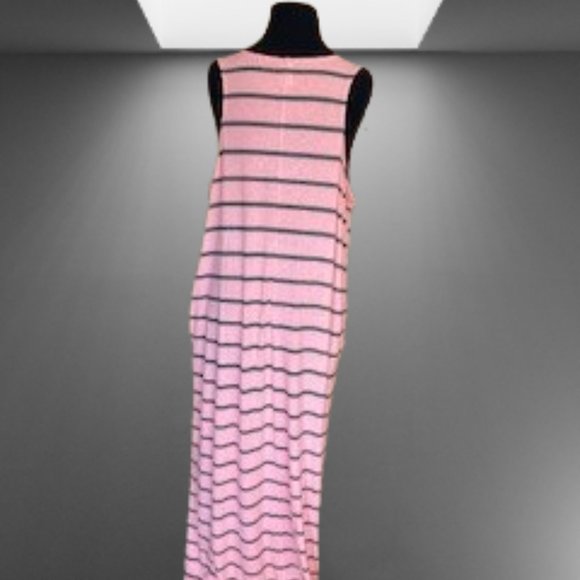 Coral Striped Maxi Dress  5126  NWT Boutique - Picture 2 of 7